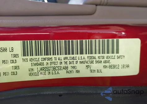 2011 Jeep Grand Cherokee Limited из США, поврежденный, VIN 1J4RS5GT3BC531400